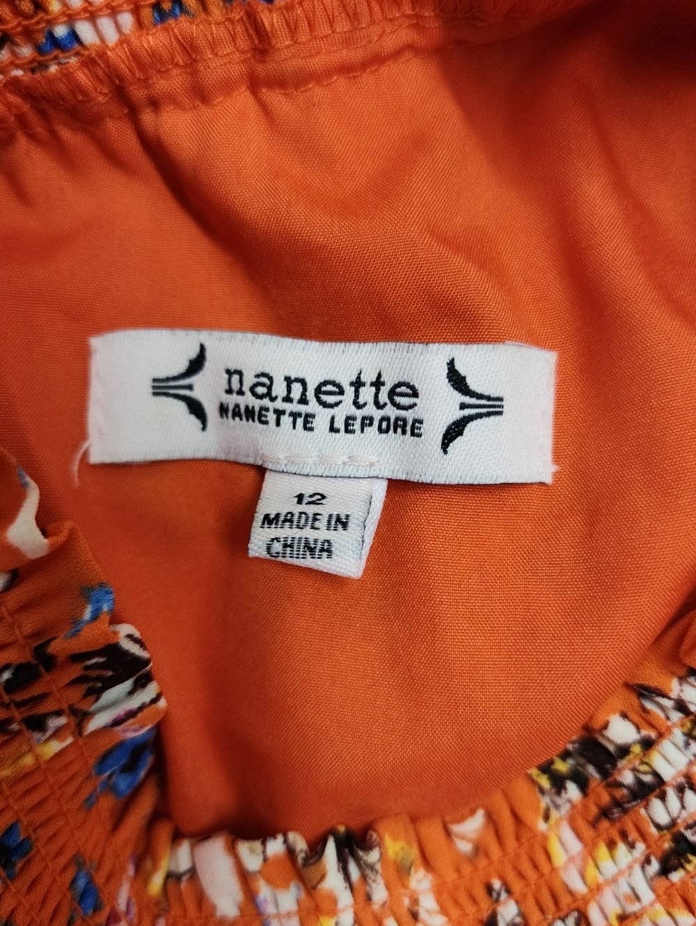Nanette Lapore Orange Floral Pleated Sleeveless Drop Waist Midi Dress Sz12 Party - Picture 13 of 14
